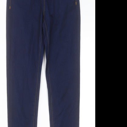 Denim & Co. Womens Blue Cotton Skinny Jeans Size 4 L30 in Regular Button