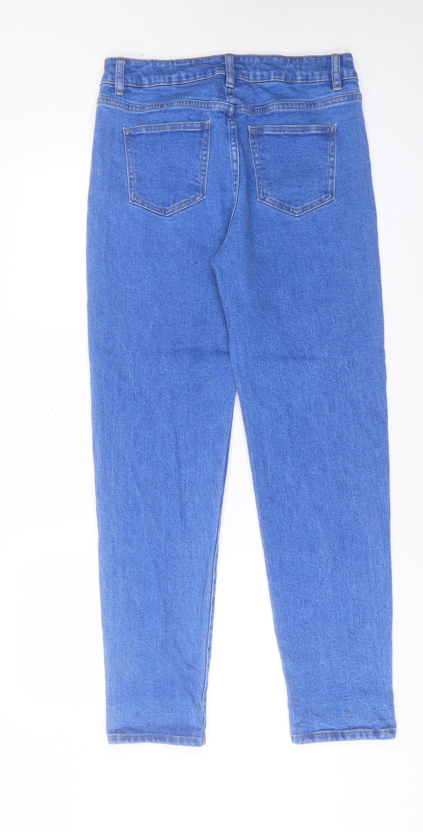 zamira Womens Blue Cotton Straight Jeans Size 32 in L30 in Regular Button