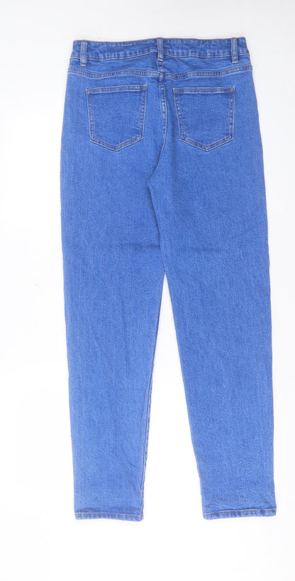 zamira Womens Blue Cotton Straight Jeans Size 32 in L30 in Regular Button