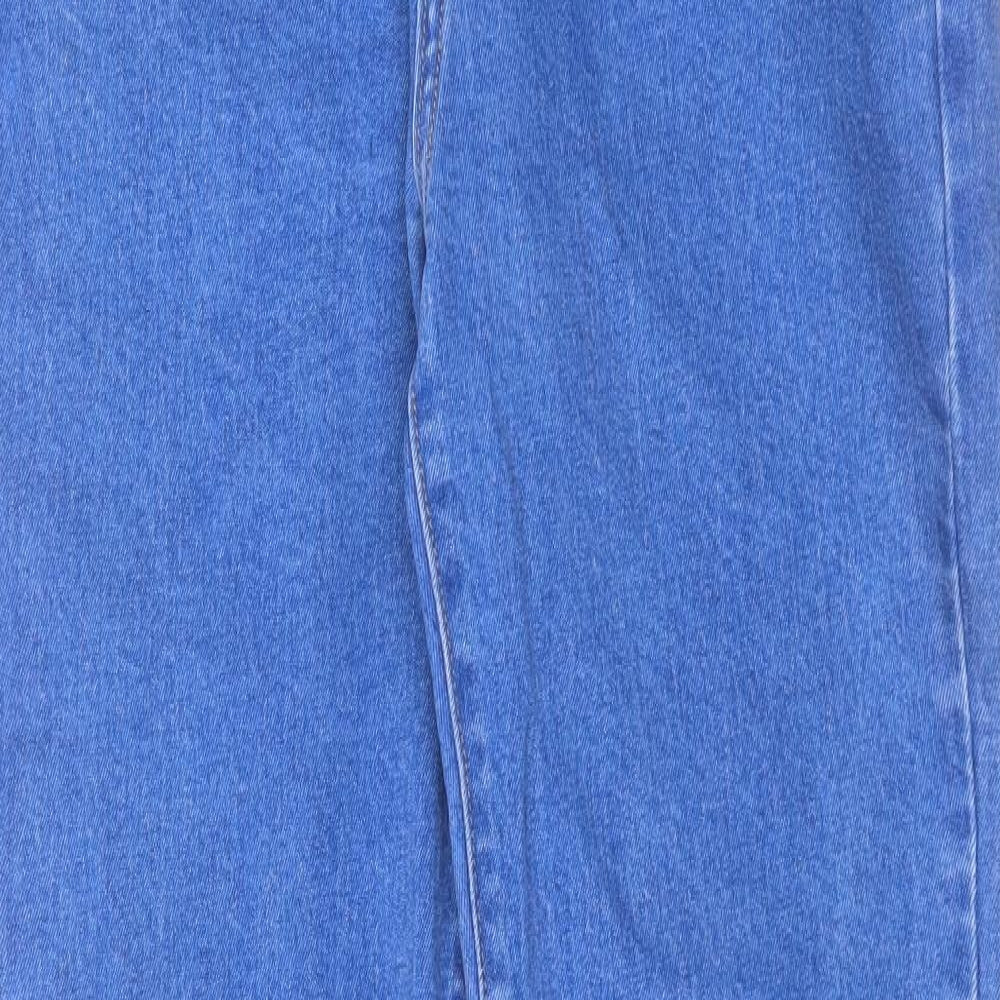 zamira Womens Blue Cotton Straight Jeans Size 32 in L30 in Regular Button