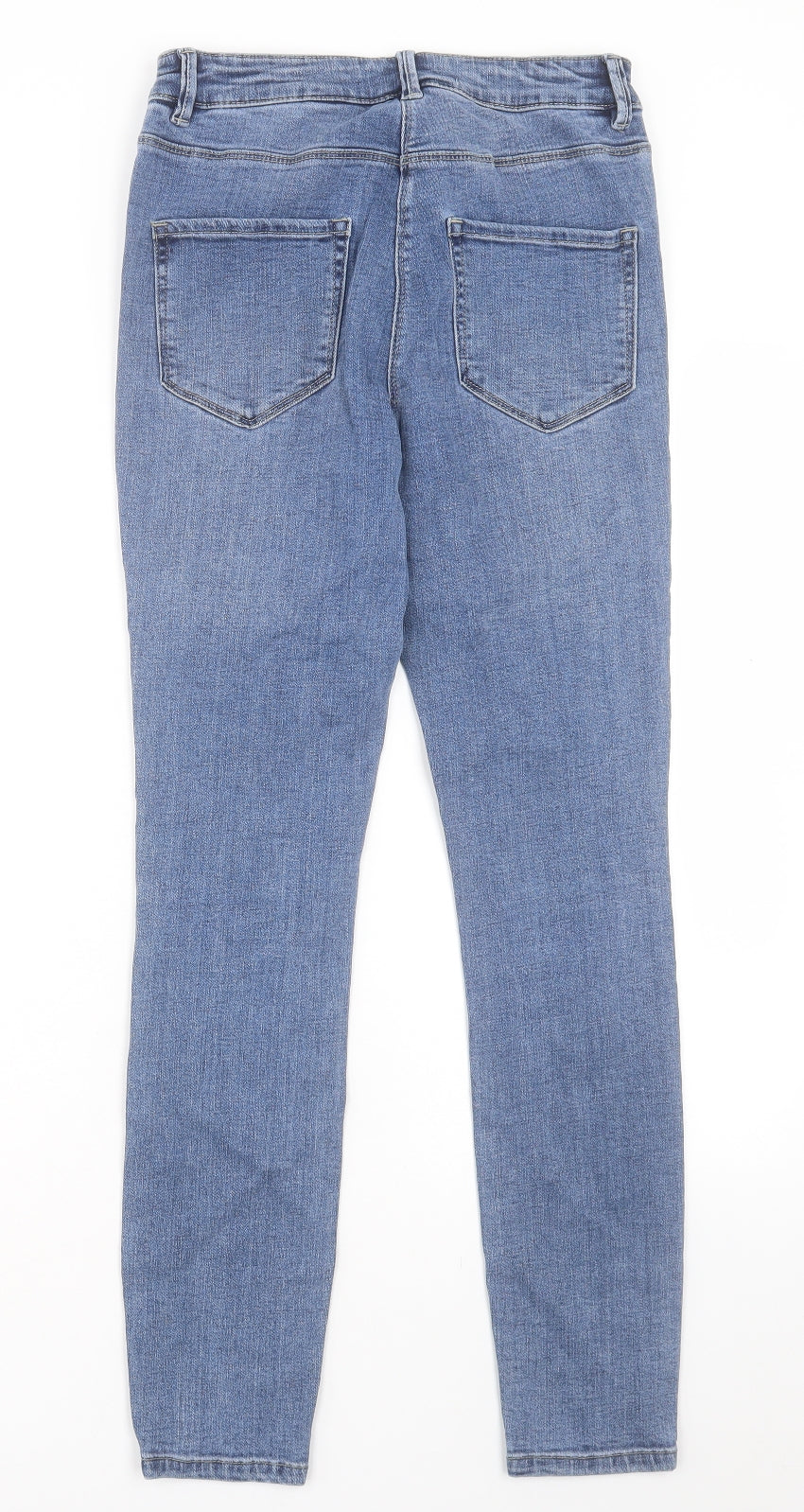 NEXT Womens Blue Cotton Skinny Jeans Size 10 L29 in Regular Button