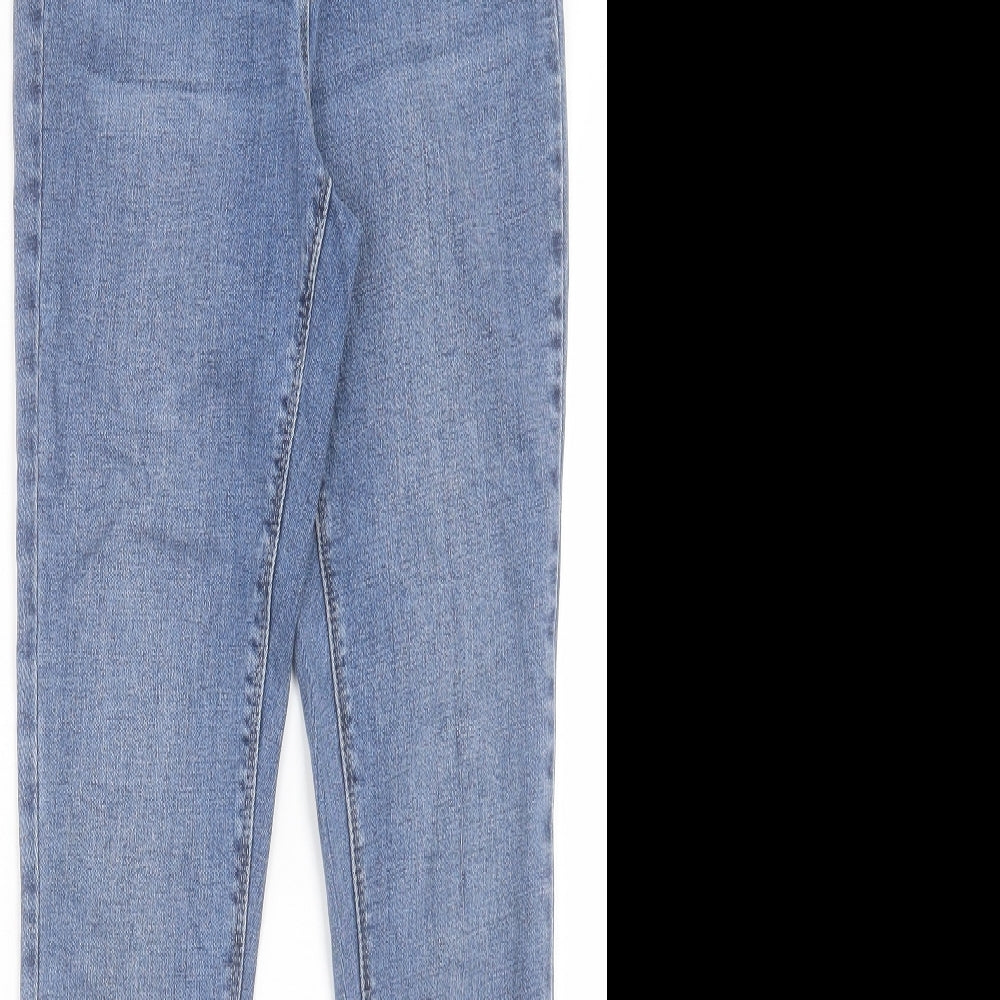NEXT Womens Blue Cotton Skinny Jeans Size 10 L29 in Regular Button