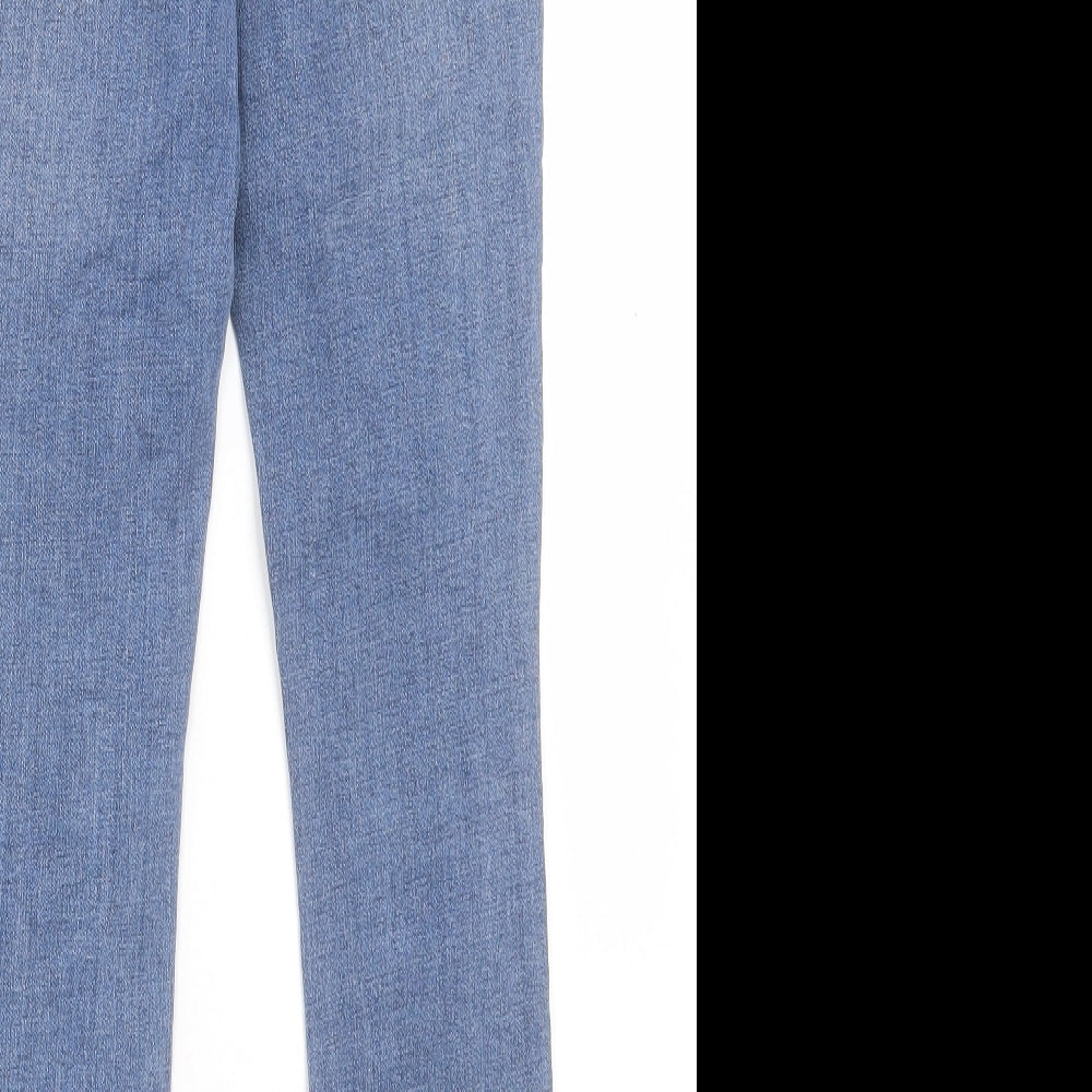 NEXT Womens Blue Cotton Skinny Jeans Size 10 L29 in Regular Button