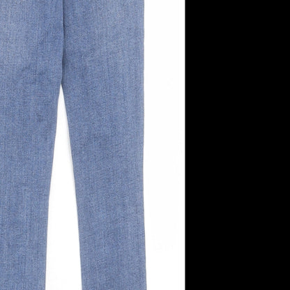 NEXT Womens Blue Cotton Skinny Jeans Size 10 L29 in Regular Button
