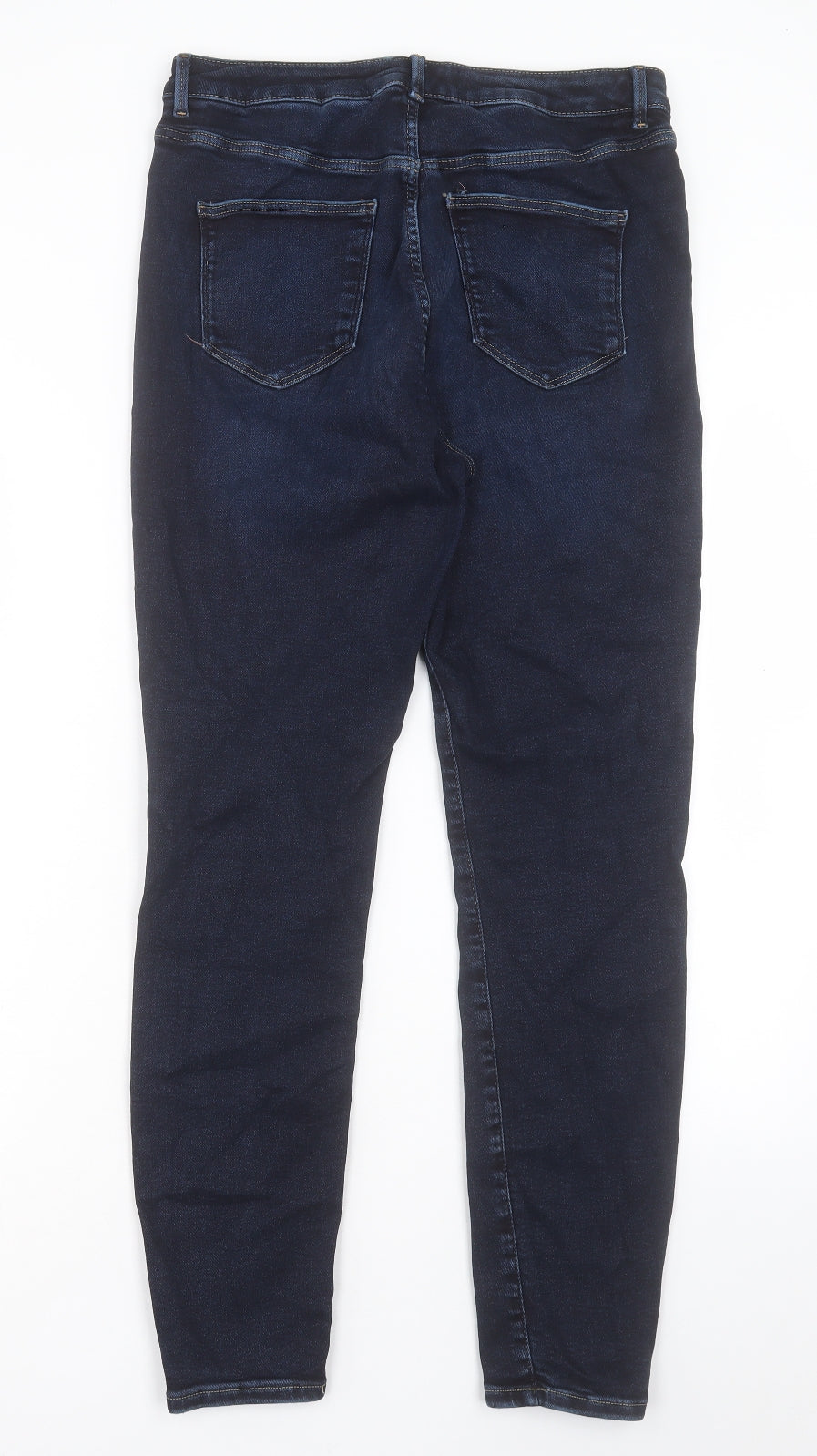 NEXT Womens Blue Cotton Skinny Jeans Size L L28 in Regular Button