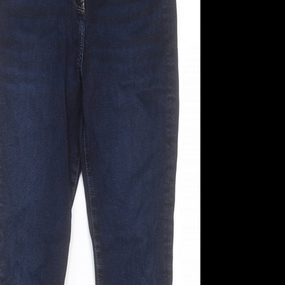 NEXT Womens Blue Cotton Skinny Jeans Size L L28 in Regular Button