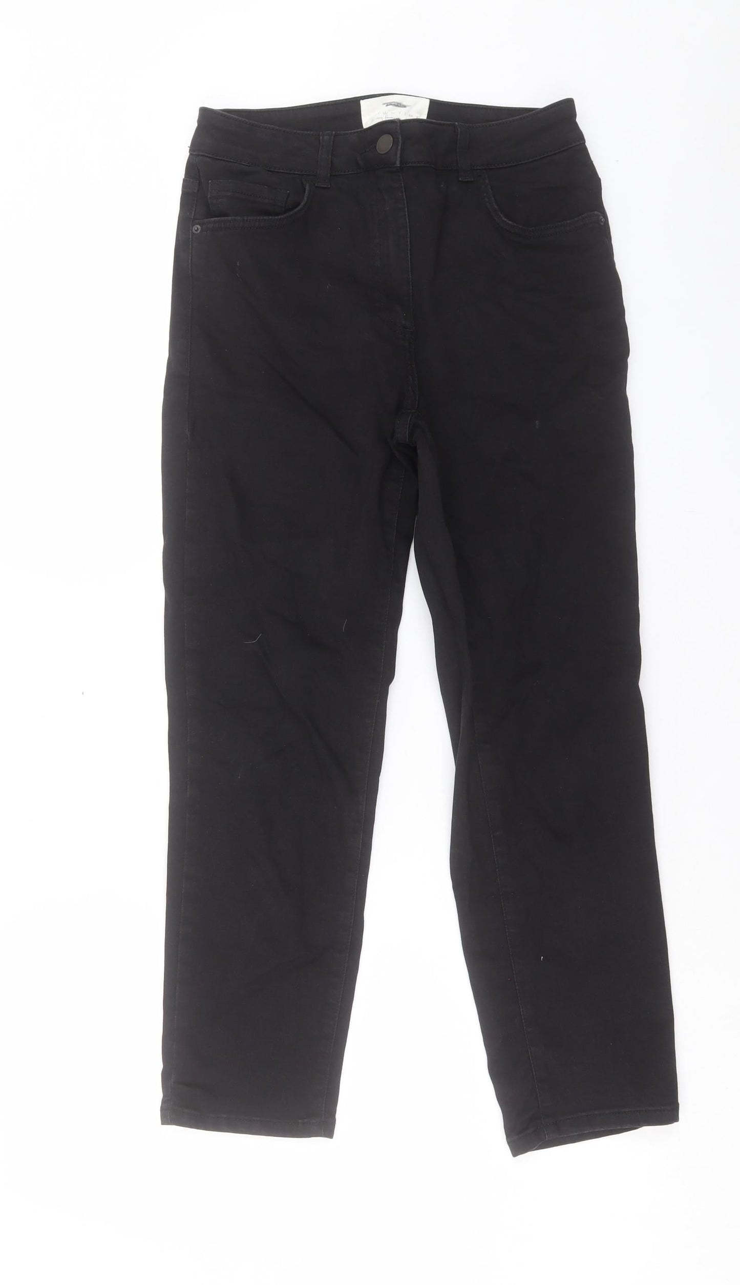 NEXT Womens Black Cotton Straight Jeans Size 30 in L26 in Regular Button