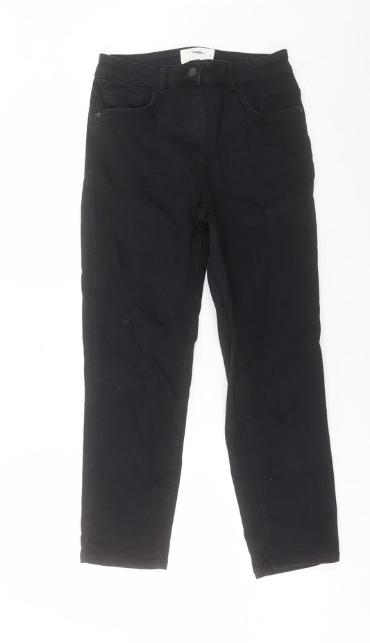 NEXT Womens Black Cotton Straight Jeans Size 30 in L26 in Regular Button