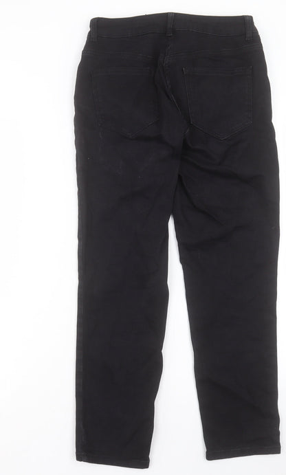 NEXT Womens Black Cotton Straight Jeans Size 30 in L26 in Regular Button