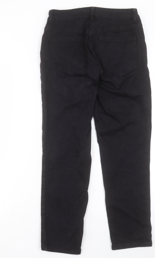 NEXT Womens Black Cotton Straight Jeans Size 30 in L26 in Regular Button