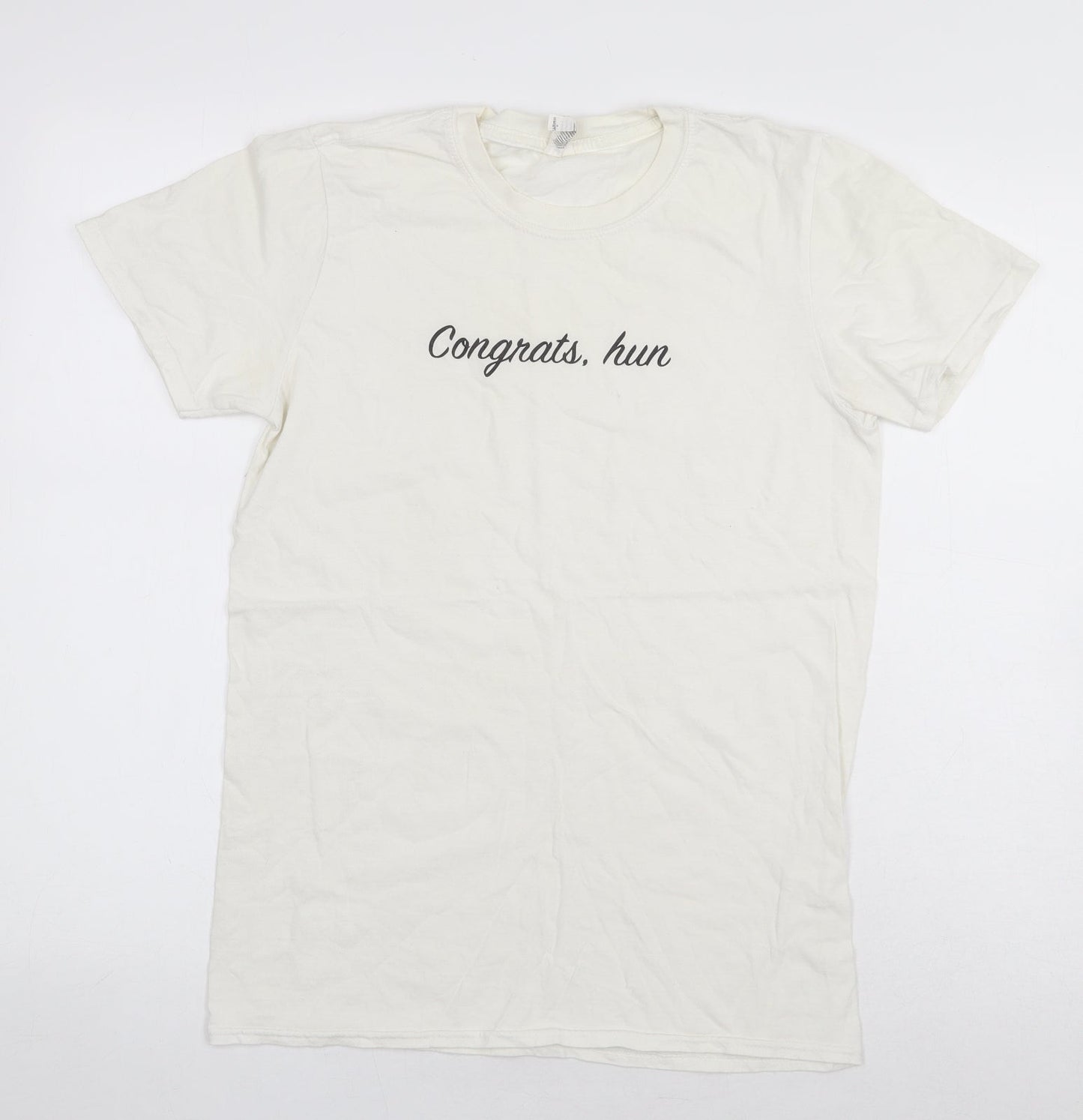 Womens UK Size S Preworn White Basic T-Shirt