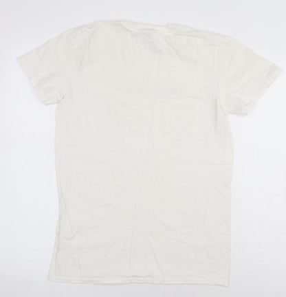 Womens UK Size S Preworn White Basic T-Shirt