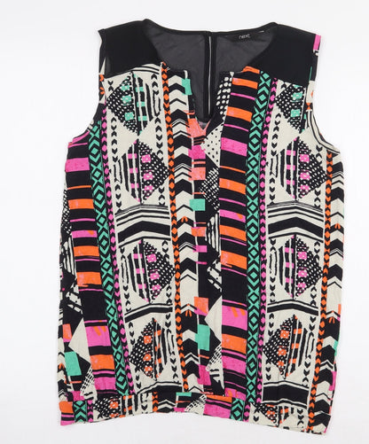 Womens UK Size 12 NEXT Multicoloured Basic Blouse