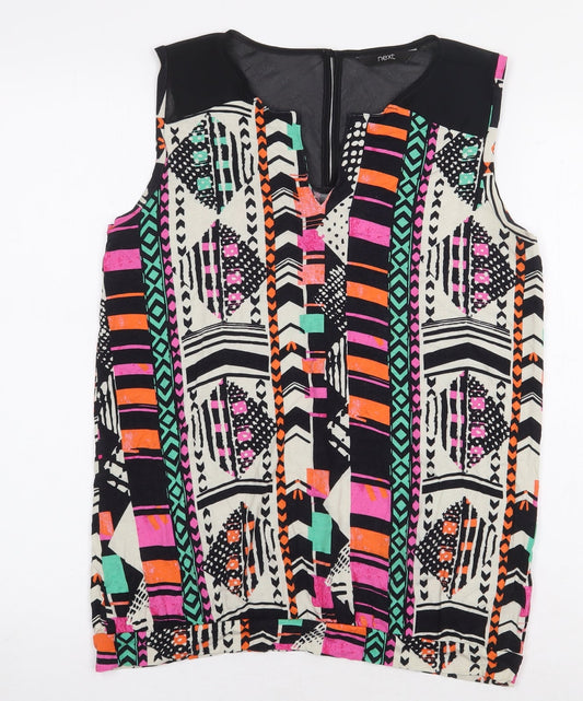 Womens UK Size 12 NEXT Multicoloured Basic Blouse