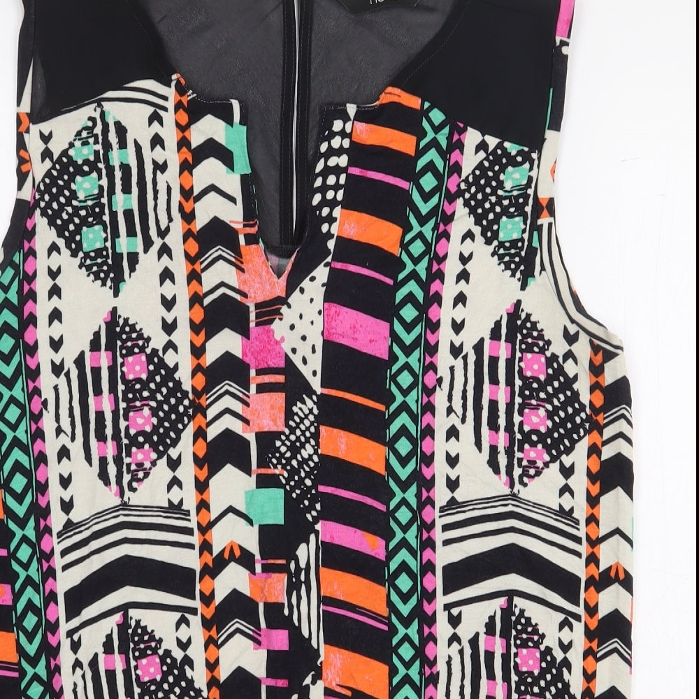 Womens UK Size 12 NEXT Multicoloured Basic Blouse