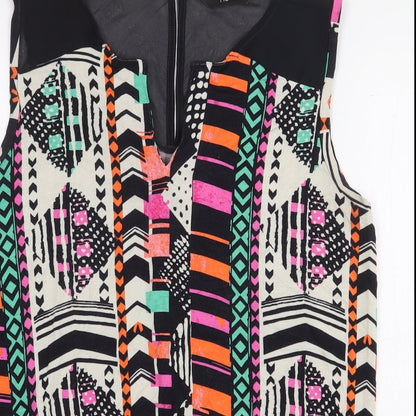 Womens UK Size 12 NEXT Multicoloured Basic Blouse