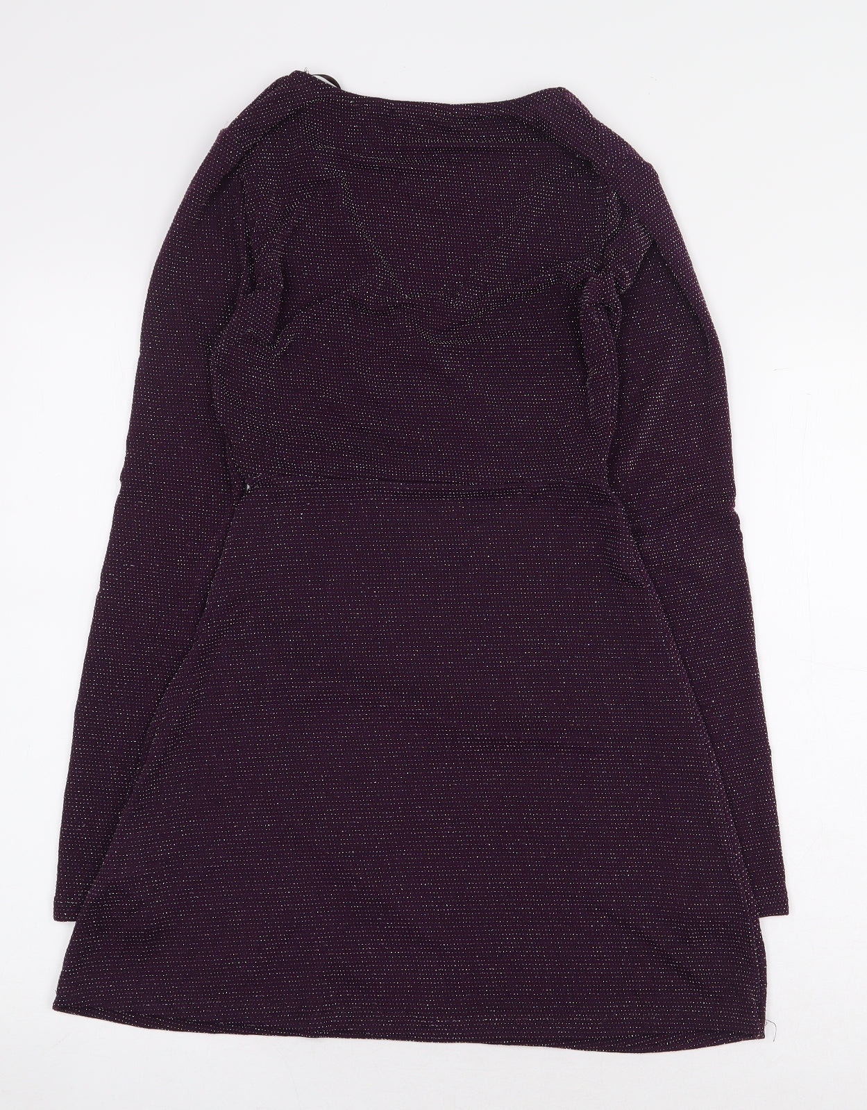 Pull&Bear Womens Purple Polyamide A-Line Size S V-Neck Pullover
