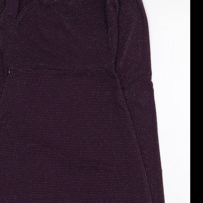 Pull&Bear Womens Purple Polyamide A-Line Size S V-Neck Pullover