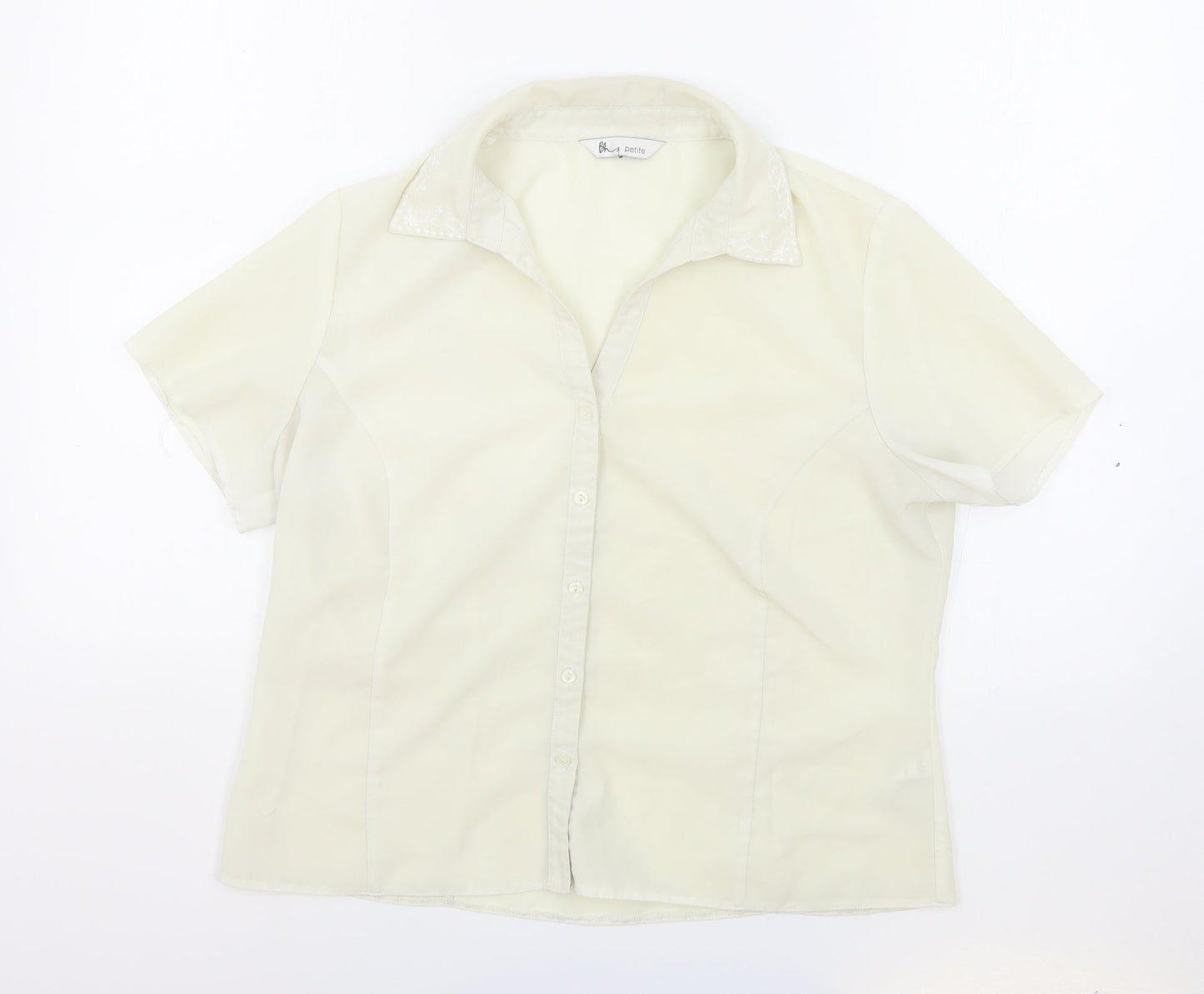 Womens UK Size 16 BHS White Basic Button-Up