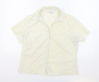 Womens UK Size 16 BHS White Basic Button-Up
