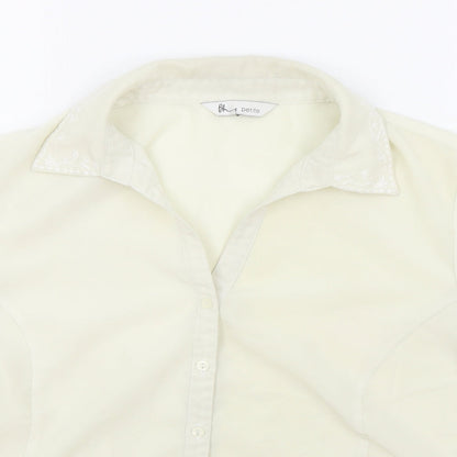 Womens UK Size 16 BHS White Basic Button-Up