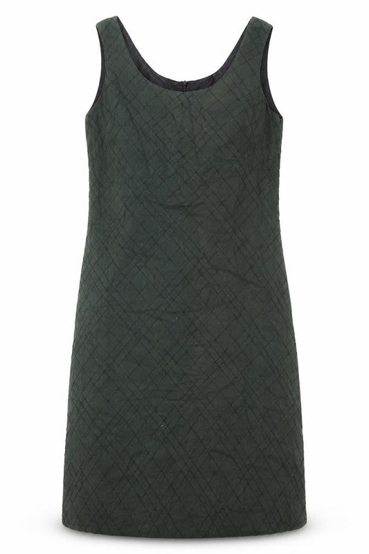 MAX&Co. Womens Green Geometric Polyester Tank Dress Size 48 Scoop Neck Zip