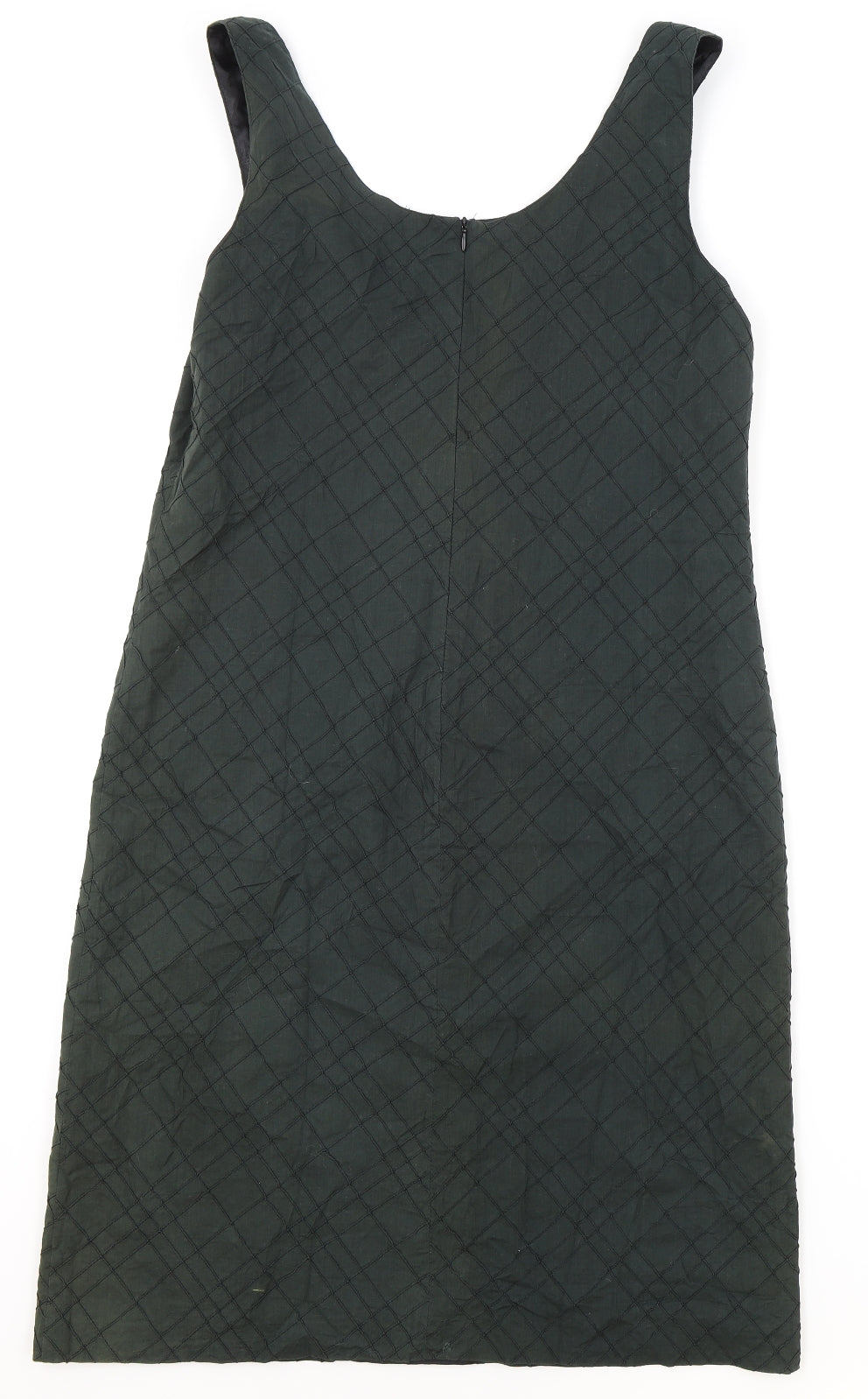 MAX&Co. Womens Green Geometric Polyester Tank Dress Size 48 Scoop Neck Zip