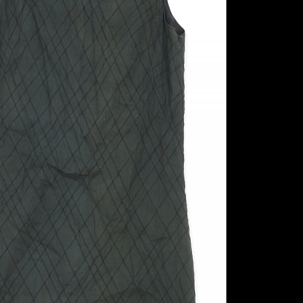 MAX&Co. Womens Green Geometric Polyester Tank Dress Size 48 Scoop Neck Zip