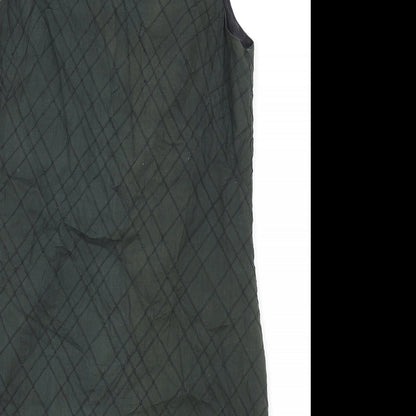 MAX&Co. Womens Green Geometric Polyester Tank Dress Size 48 Scoop Neck Zip
