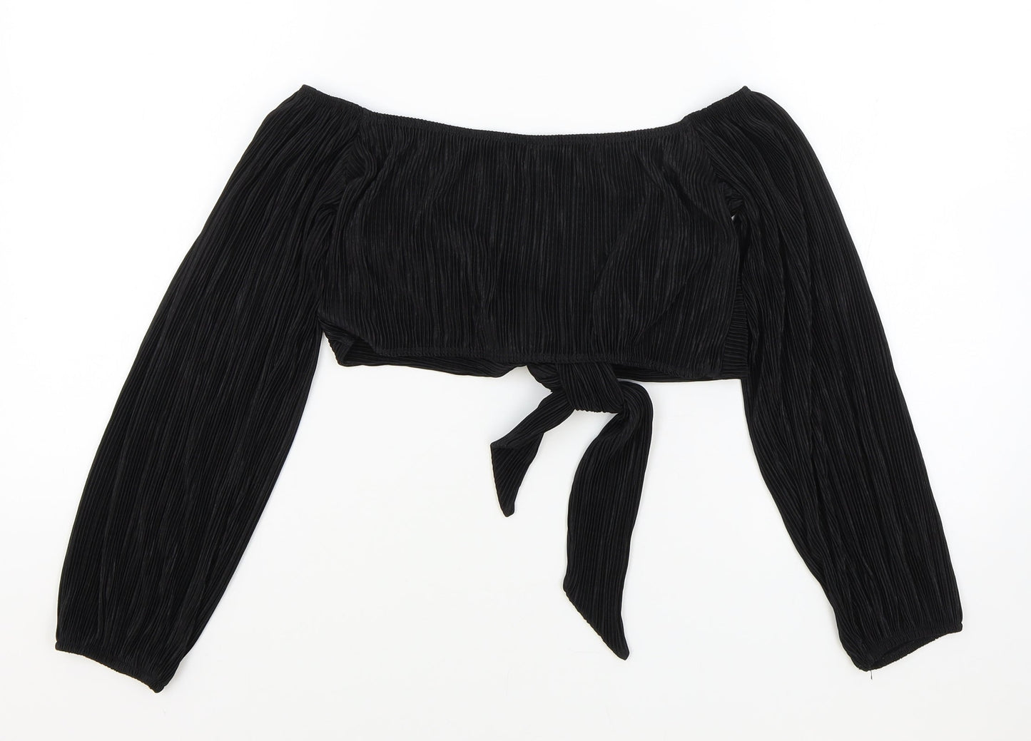 Womens UK Size 6 ASOS Black Cropped Blouse