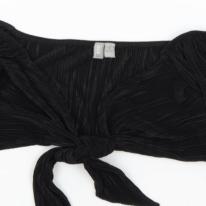 Womens UK Size 6 ASOS Black Cropped Blouse