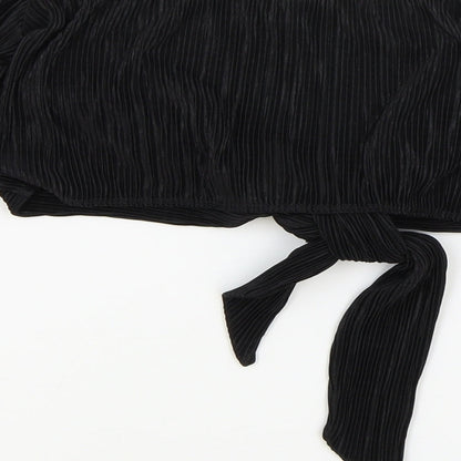 Womens UK Size 6 ASOS Black Cropped Blouse