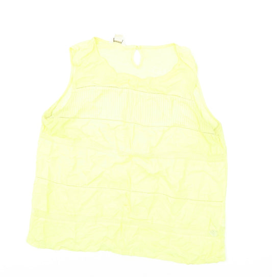 Womens UK Size 14 Monsoon Yellow Basic T-Shirt