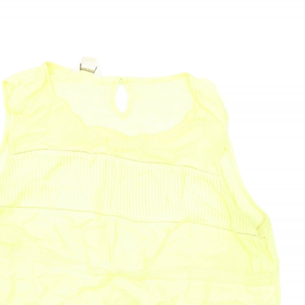Womens UK Size 14 Monsoon Yellow Basic T-Shirt