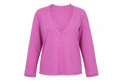 Emereco Womens Purple V-Neck Polyester Pullover Jumper Size 14