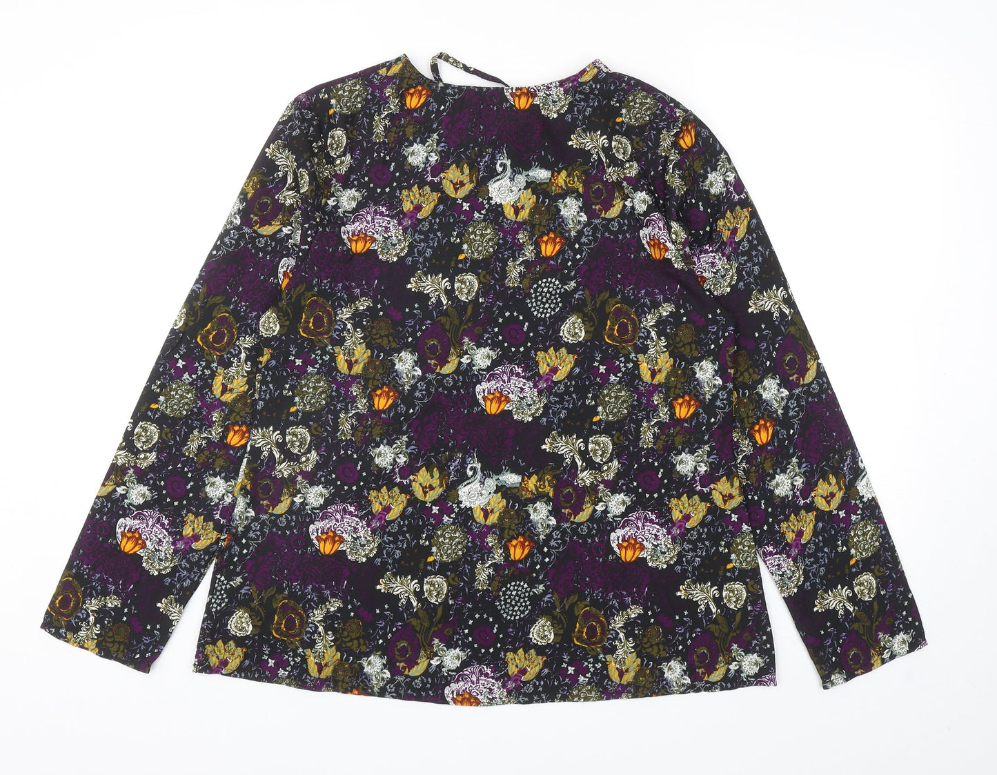 Boohoo Womens Multicoloured Geometric Polyester Basic Blouse Size 12 Round Neck