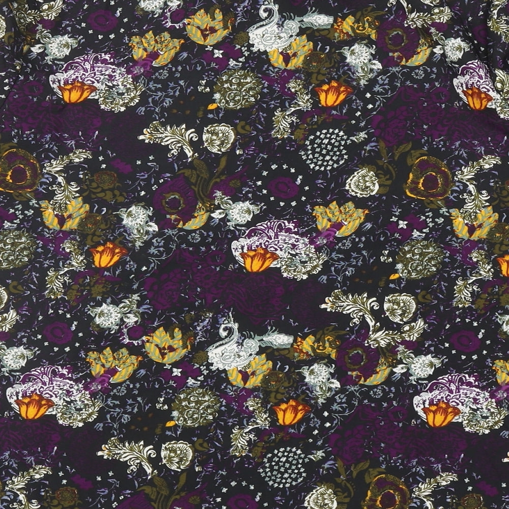 Boohoo Womens Multicoloured Geometric Polyester Basic Blouse Size 12 Round Neck