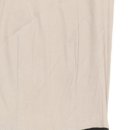 Dorothy Perkins Womens Black Colourblock Polyester Pencil Dress Size 10 Mock Neck Zip - Slit