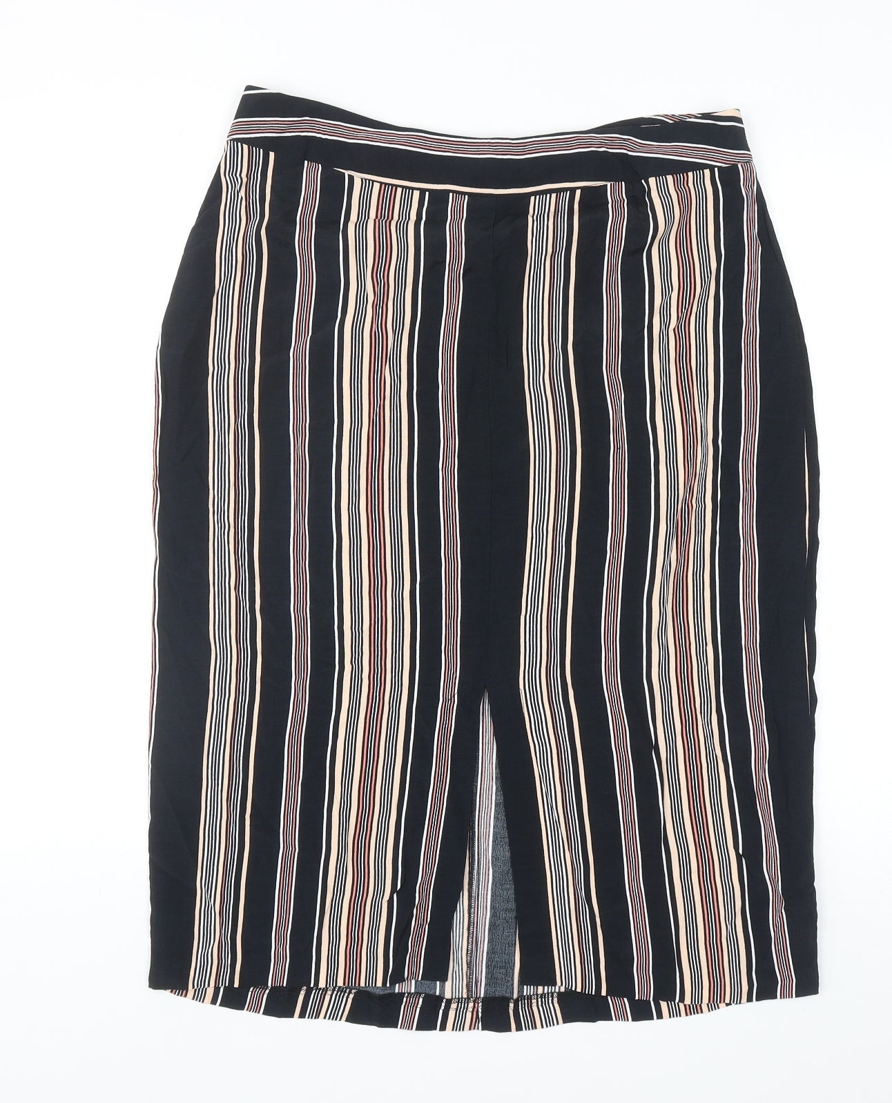 Miss Selfridge Womens Multicoloured Striped Polyester Straight & Pencil Skirt Size 14 Zip