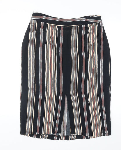 Miss Selfridge Womens Multicoloured Striped Polyester Straight & Pencil Skirt Size 14 Zip