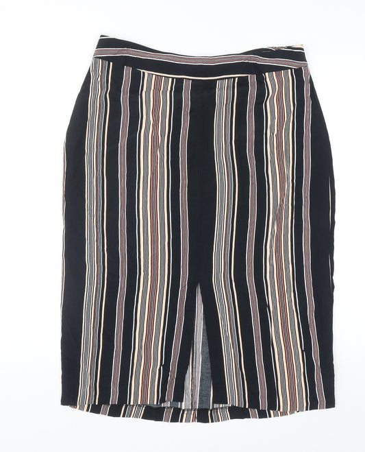 Miss Selfridge Womens Multicoloured Striped Polyester Straight & Pencil Skirt Size 14 Zip