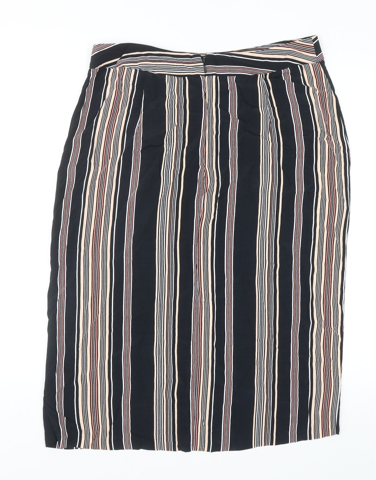 Miss Selfridge Womens Multicoloured Striped Polyester Straight & Pencil Skirt Size 14 Zip