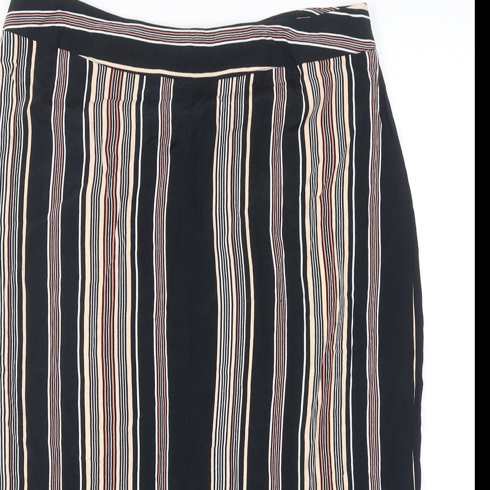 Miss Selfridge Womens Multicoloured Striped Polyester Straight & Pencil Skirt Size 14 Zip