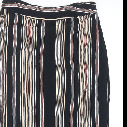 Miss Selfridge Womens Multicoloured Striped Polyester Straight & Pencil Skirt Size 14 Zip