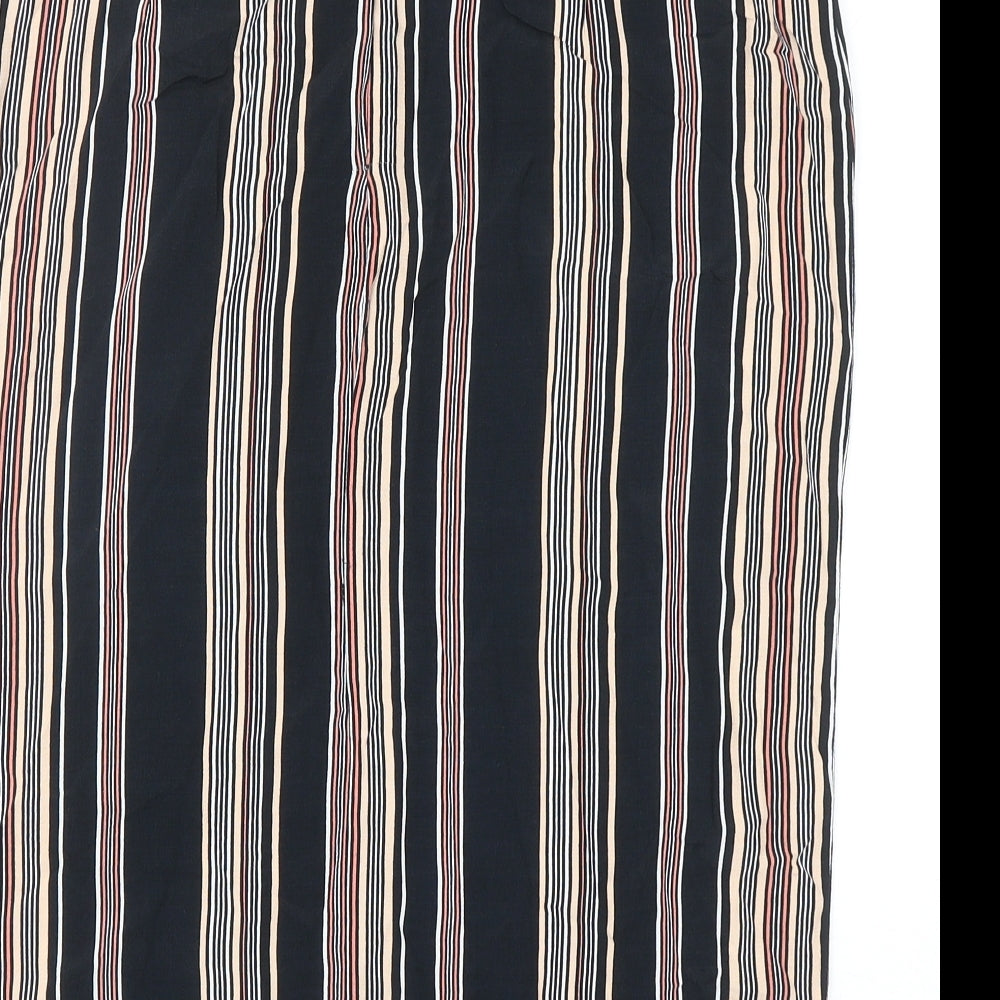 Miss Selfridge Womens Multicoloured Striped Polyester Straight & Pencil Skirt Size 14 Zip