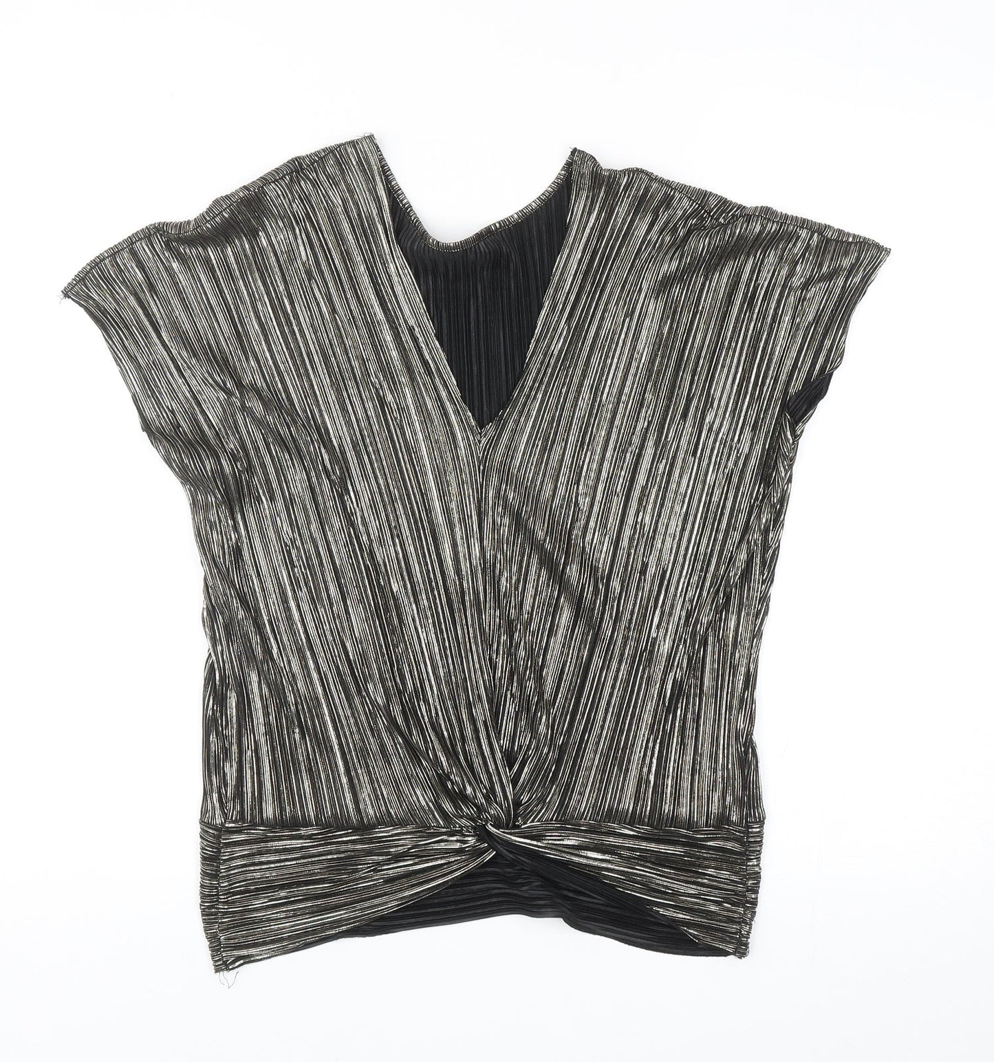 Womens UK Size 6 Preworn Silver Basic Blouse