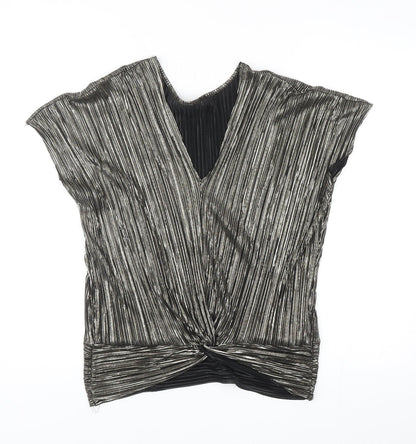 Womens UK Size 6 Preworn Silver Basic Blouse