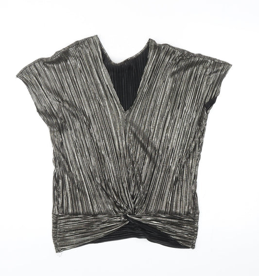 Womens UK Size 6 Preworn Silver Basic Blouse