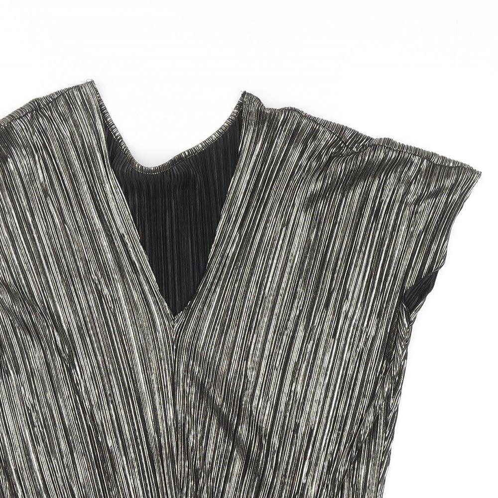 Womens UK Size 6 Preworn Silver Basic Blouse