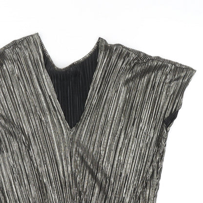 Womens UK Size 6 Preworn Silver Basic Blouse